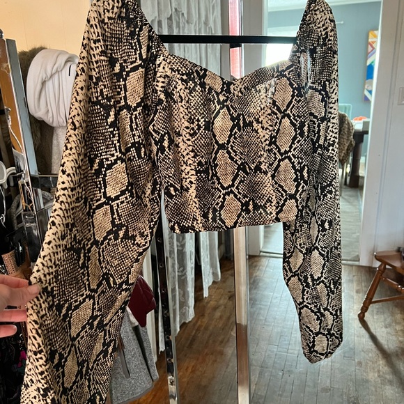 Etophe Studios Python Crop Blouse- Sz S - Picture 11 of 12